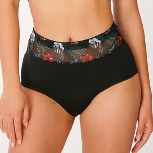 5 Pair Bundle - Rhonda Shear Mesh Insert High Waist Briefs